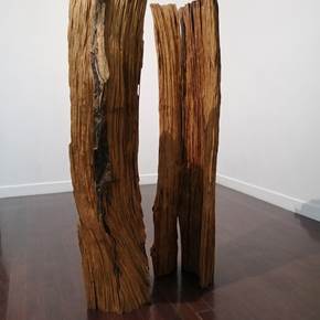 O Bosque (Dois em um), original Hombre Madera Escultura de Volker Schnüttgen