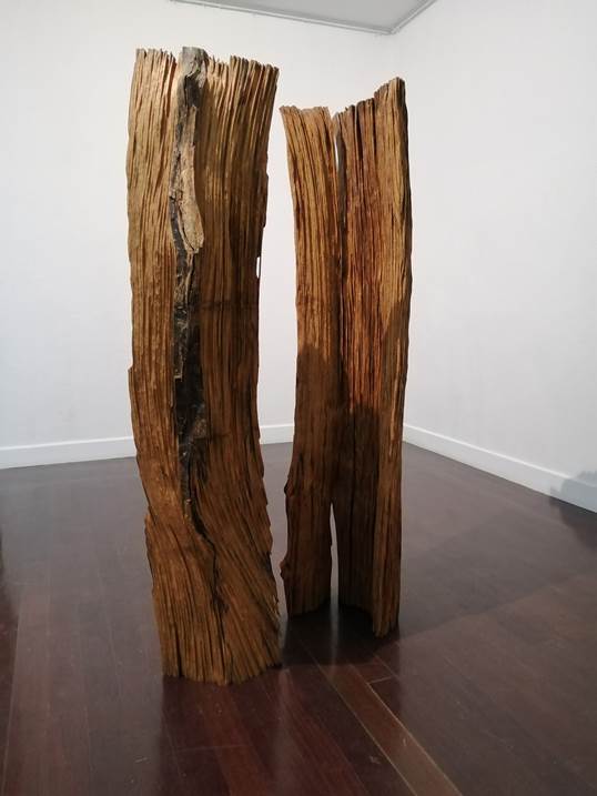O Bosque (Dois em um), original Hombre Madera Escultura de Volker Schnüttgen