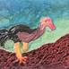 A pé-coxinho sem destino, original Animales Acrílico Pintura de Hugo Castilho