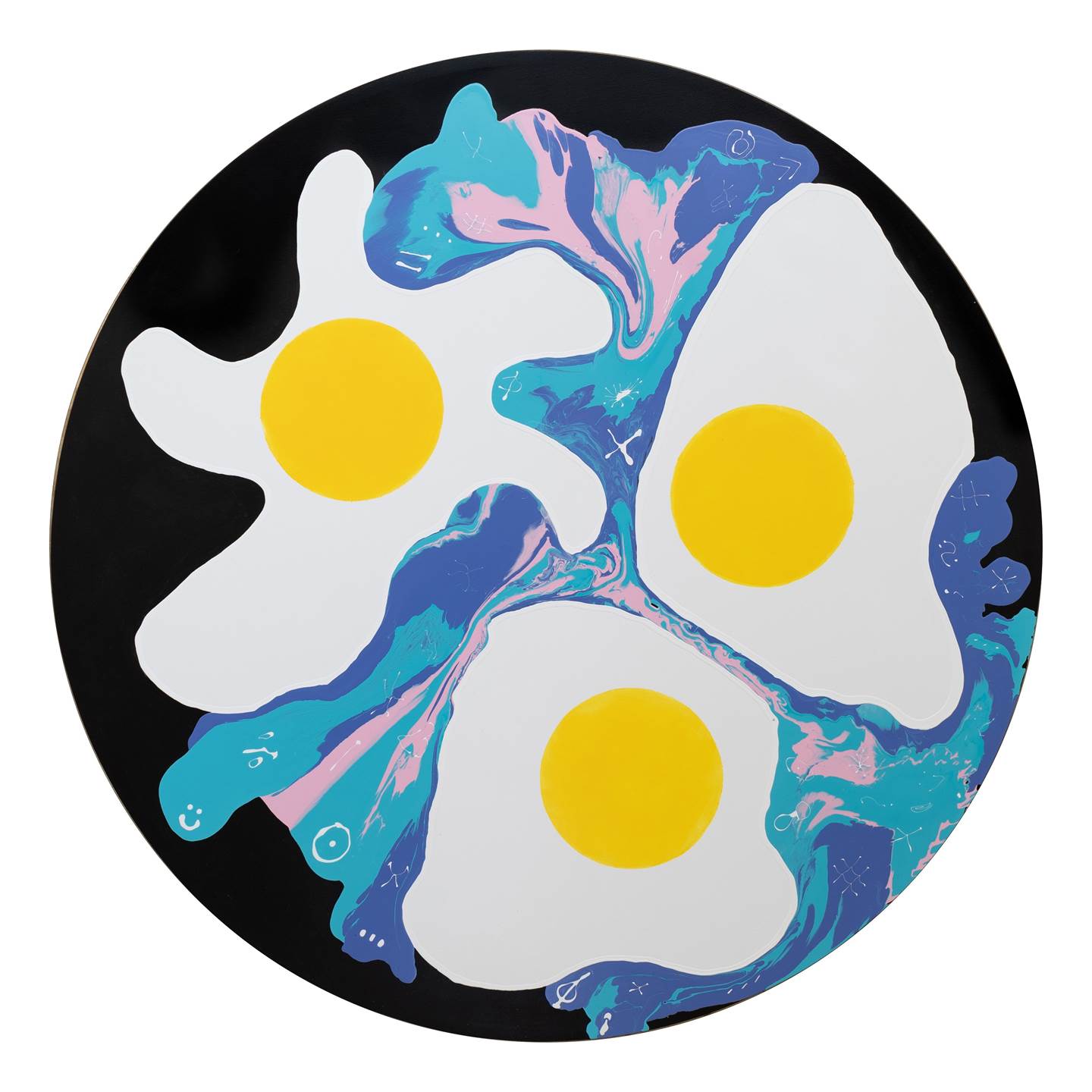 Fried eggs in special character sauce #10, original   La peinture par Mario Louro