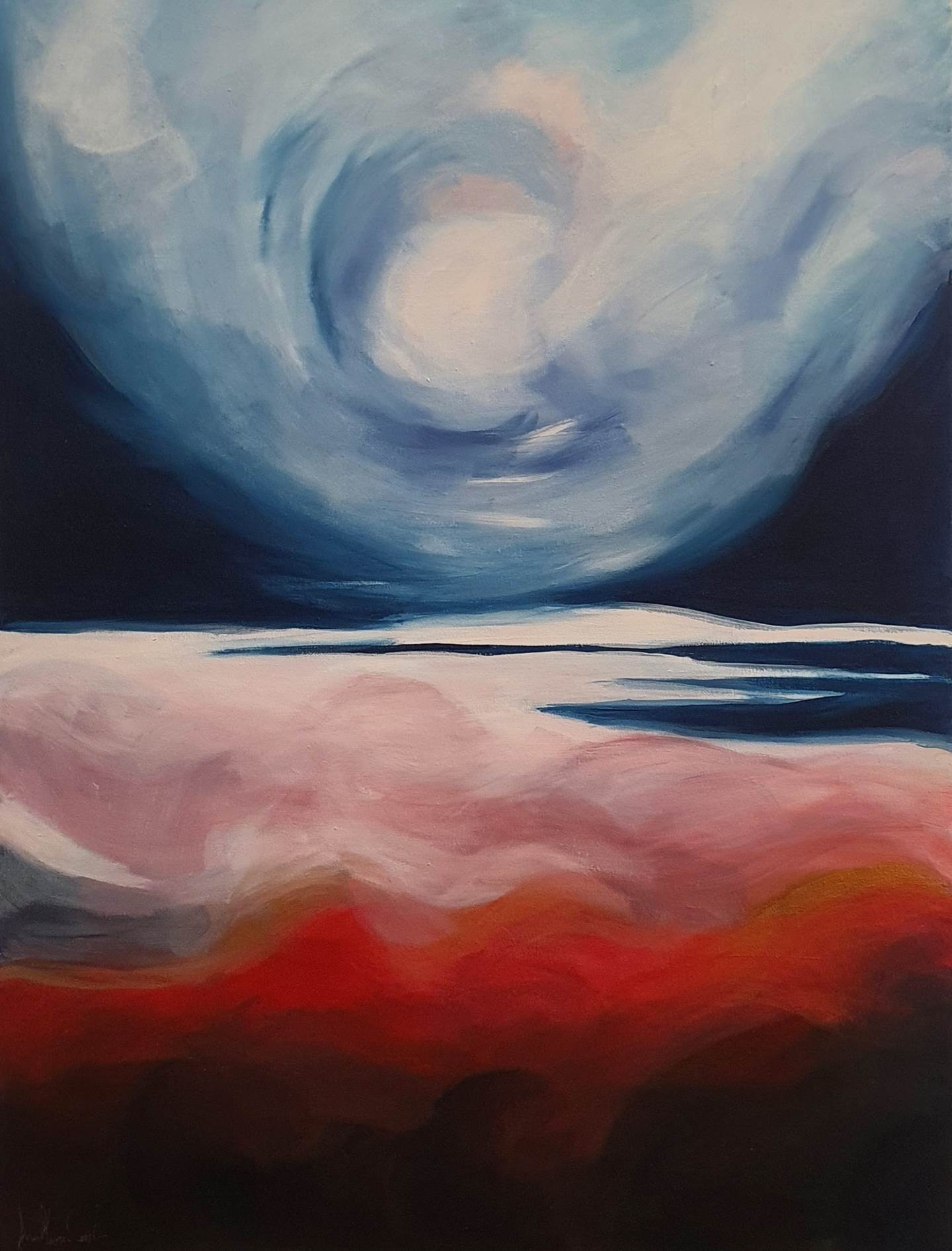 Esmagadora vastidão- série da Exposição A representação da Paisagem como ponte para a sensação do sublime , original Portrait Acrylique La peinture par Ana Maria Costa