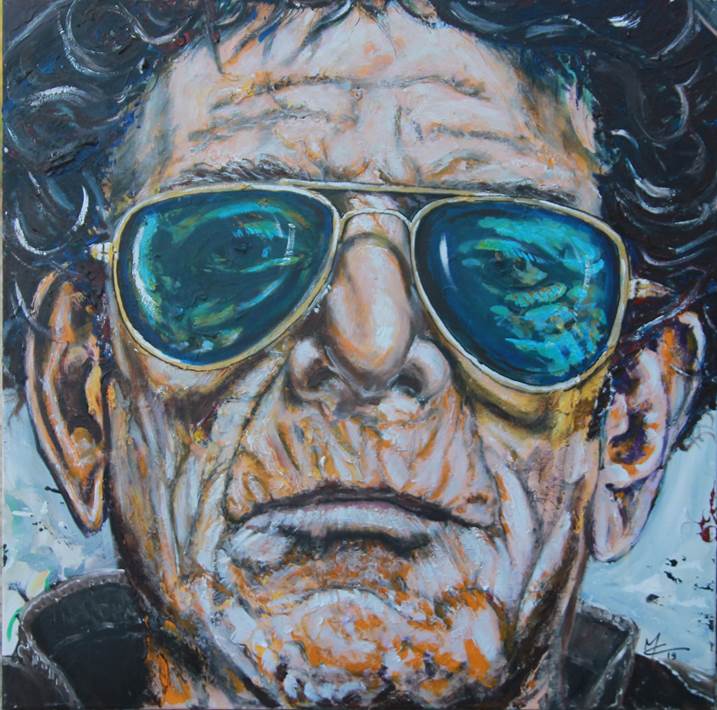 A younger man now getting old, original Portrait Acrylic Painting by Manecas  Camelo