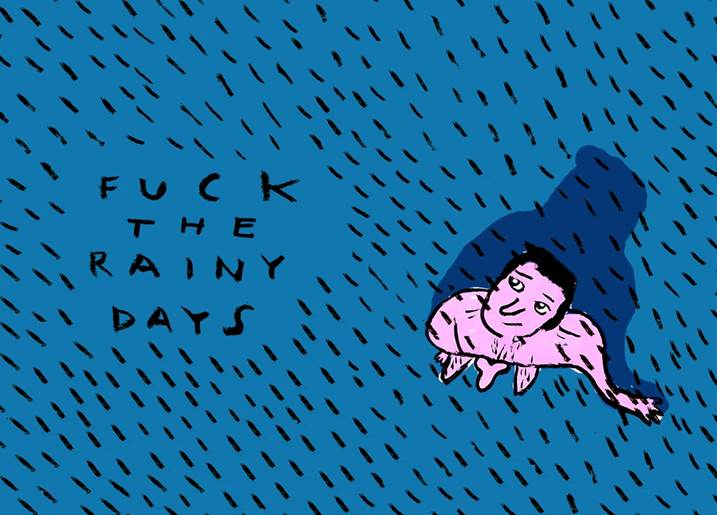  Rainy days, Desenho e Ilustração Impressão Corpo original por Shut Up  Claudia