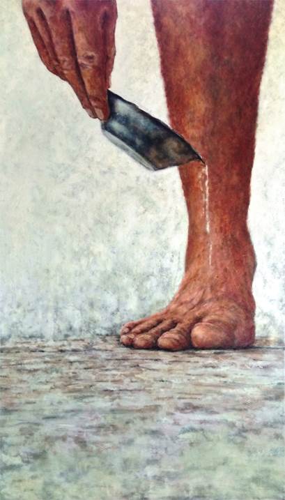 a Hipótese da Redenção (IV), Pintura Óleo Minimalista original por Santo Silva