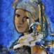 Girl With Color Earring, original Femme Acrylique La peinture par ELISA DA COSTA
