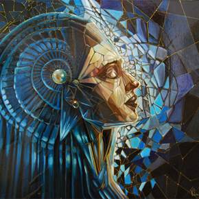 Cosmos , original Landscape Oil Painting by Vânia Clemente Ferreiro