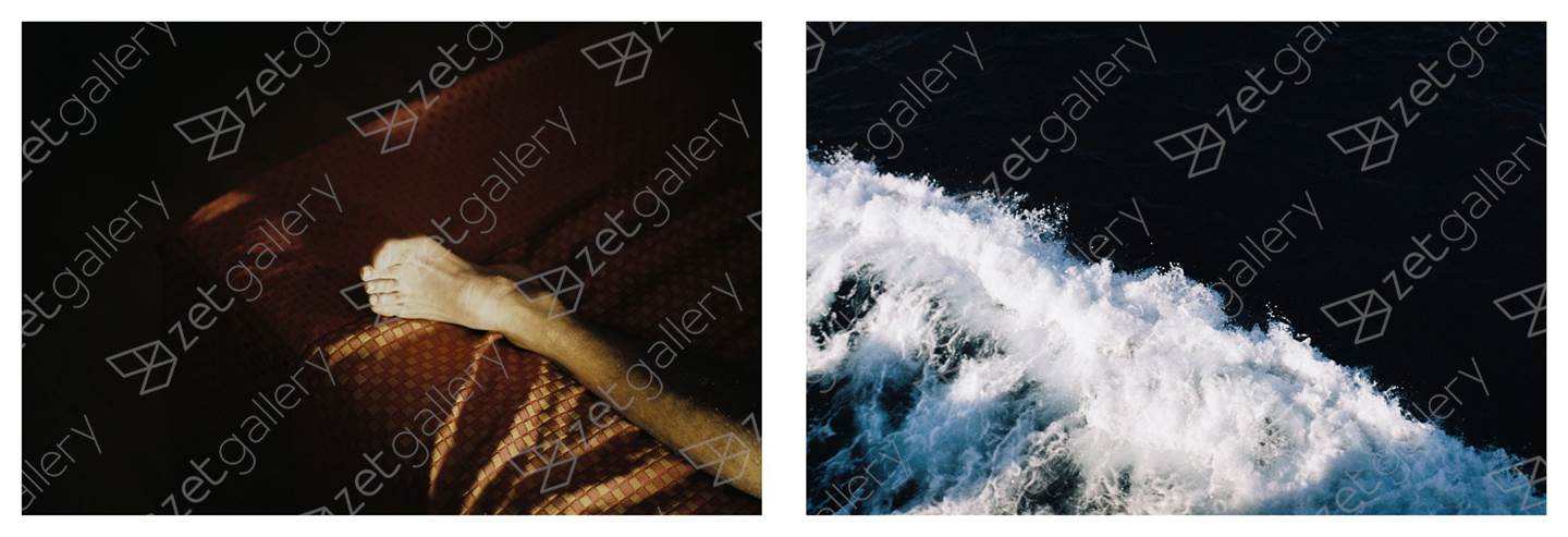 O pé de Adolfo, Outubro 2017; Oceano em ondas, Outubro 2017, Fotografia Analógica Corpo original por Miguel De