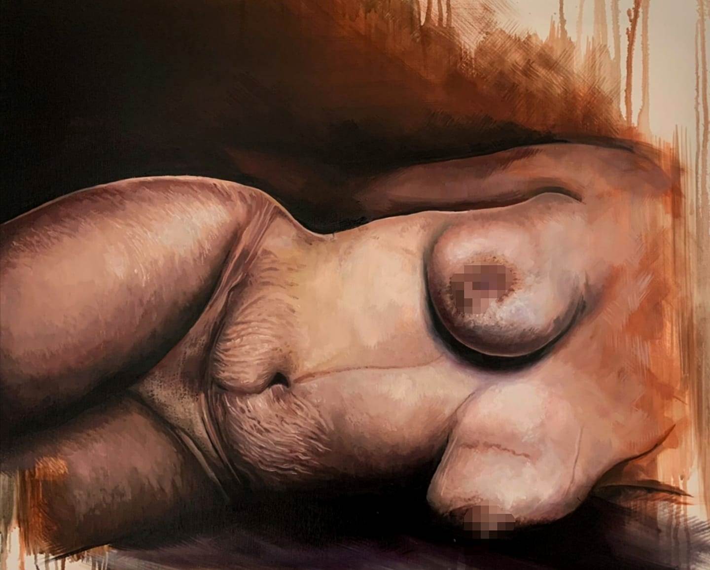 Naked Portraits VII, original Body Oil Painting by Daniela Guerreiro