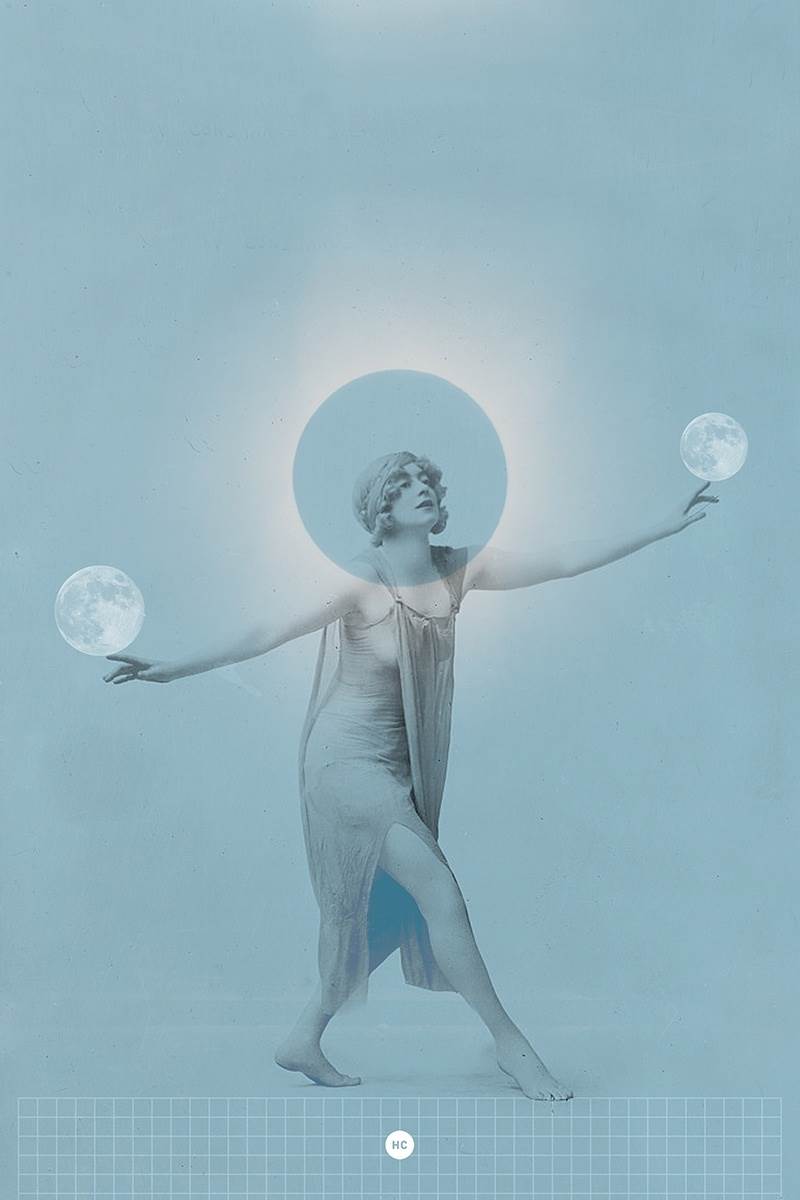 Eclipse, original Minimalista Collage Dibujo e Ilustración de Hélder  Costa