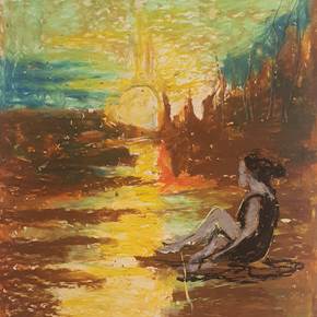 Refúgios no subconsciente 2023, Pintura Óleo Paisagem original por Ana Maria Costa