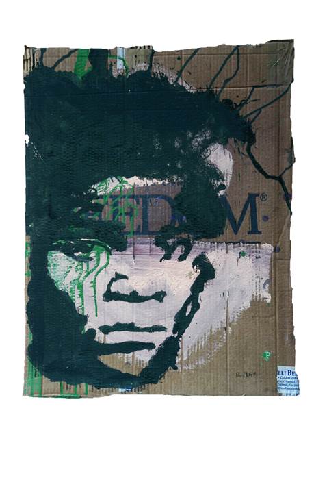 Basquiat, original Retrato Técnica Mixta Pintura de Alexandre Rola