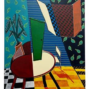 Sala Vazia, original Portrait Acrylic Painting by Ike Ferreira