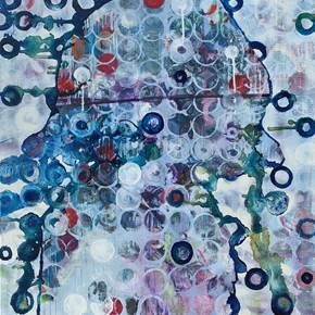 Tracing Circles Hidden Faces, original Minimaliste Toile La peinture par Paula Menchen