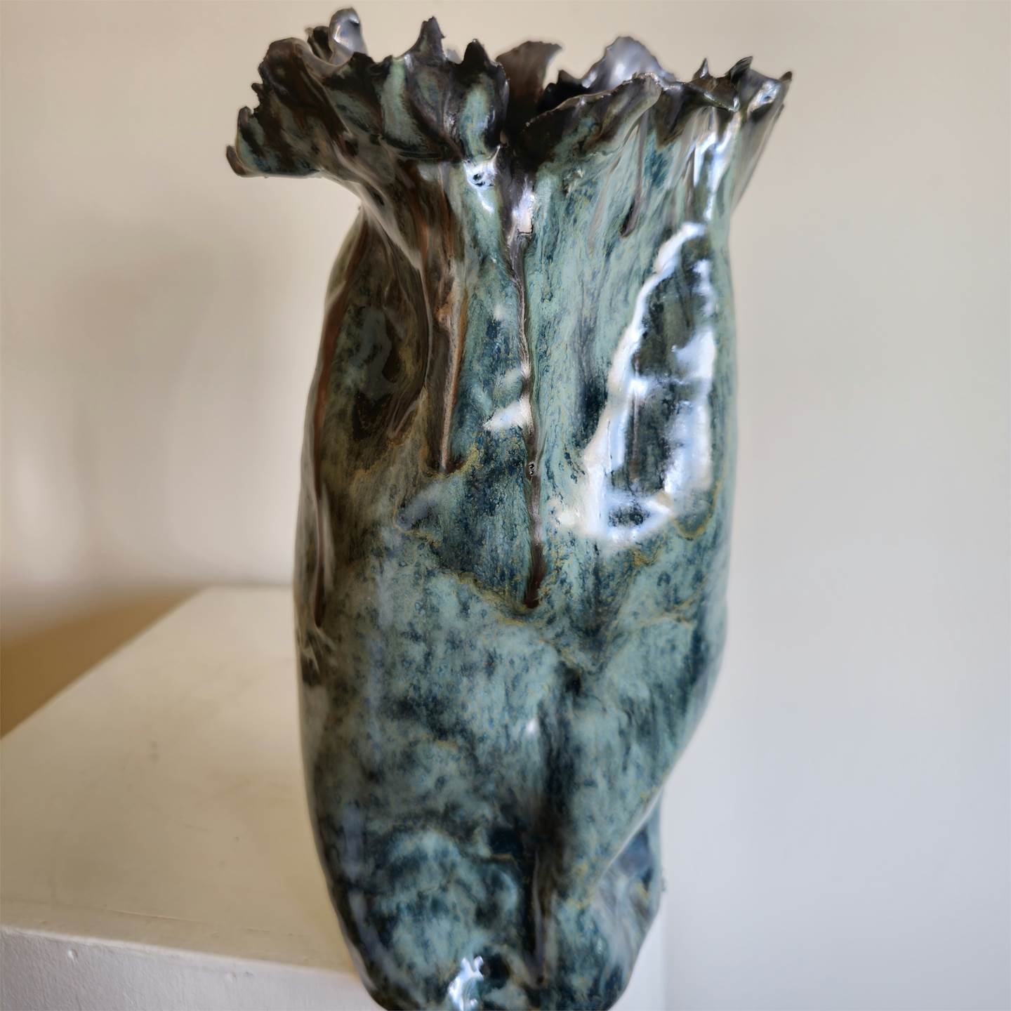 Vase II (plant), original Human Figure Ceramic Sculpture by Ana Sousa Santos