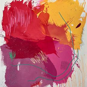 Romã #3, original Portrait Acrylic Painting by Alexandra Nunes