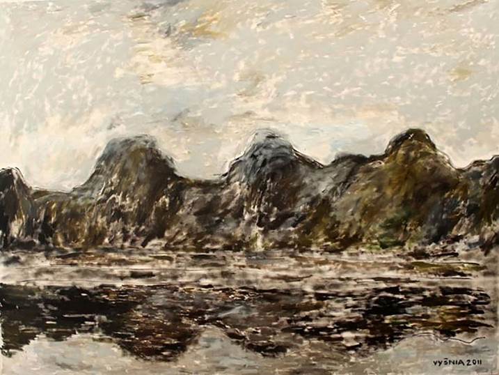 River III, original Abstract Canvas Painting by Ričardas Vyšniauskas