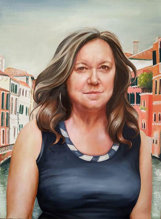 Retrato em Veneza , original Retrato Petróleo Pintura de Ana  Monteiro 