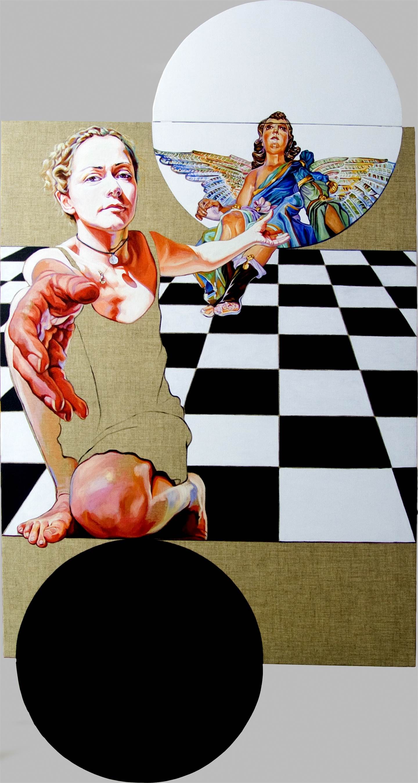 Equilíbrio, original Body Acrylic Painting by Cristina  Troufa