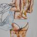 No Provador II, Pintura Acrílico Figura Humana original por Manecas  Camelo