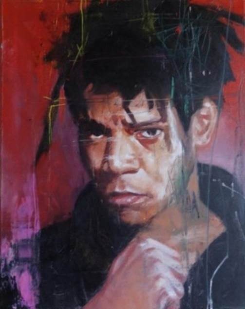 Jean Michel Basquiat, original Human Figure Oil Painting by Ricardo Gonçalves