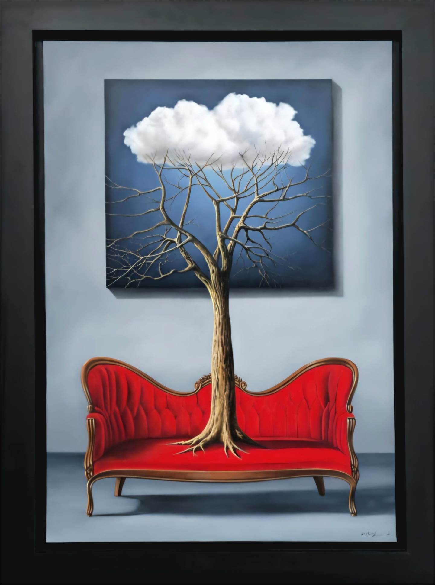 Relaxing in the Clouds, original Landscape Oil Painting by Gustavo Fernandes