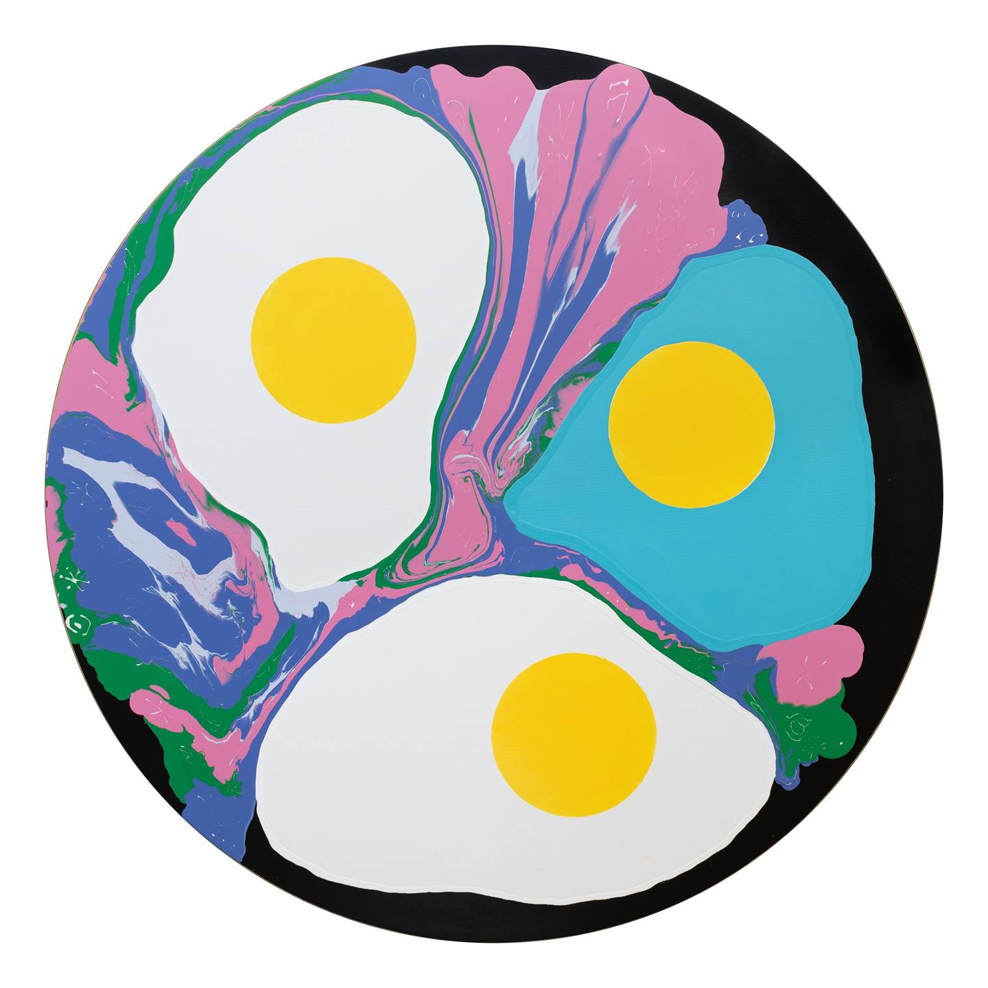 Fried eggs in special character sauce #9, original Portrait Acrylique La peinture par Mario Louro