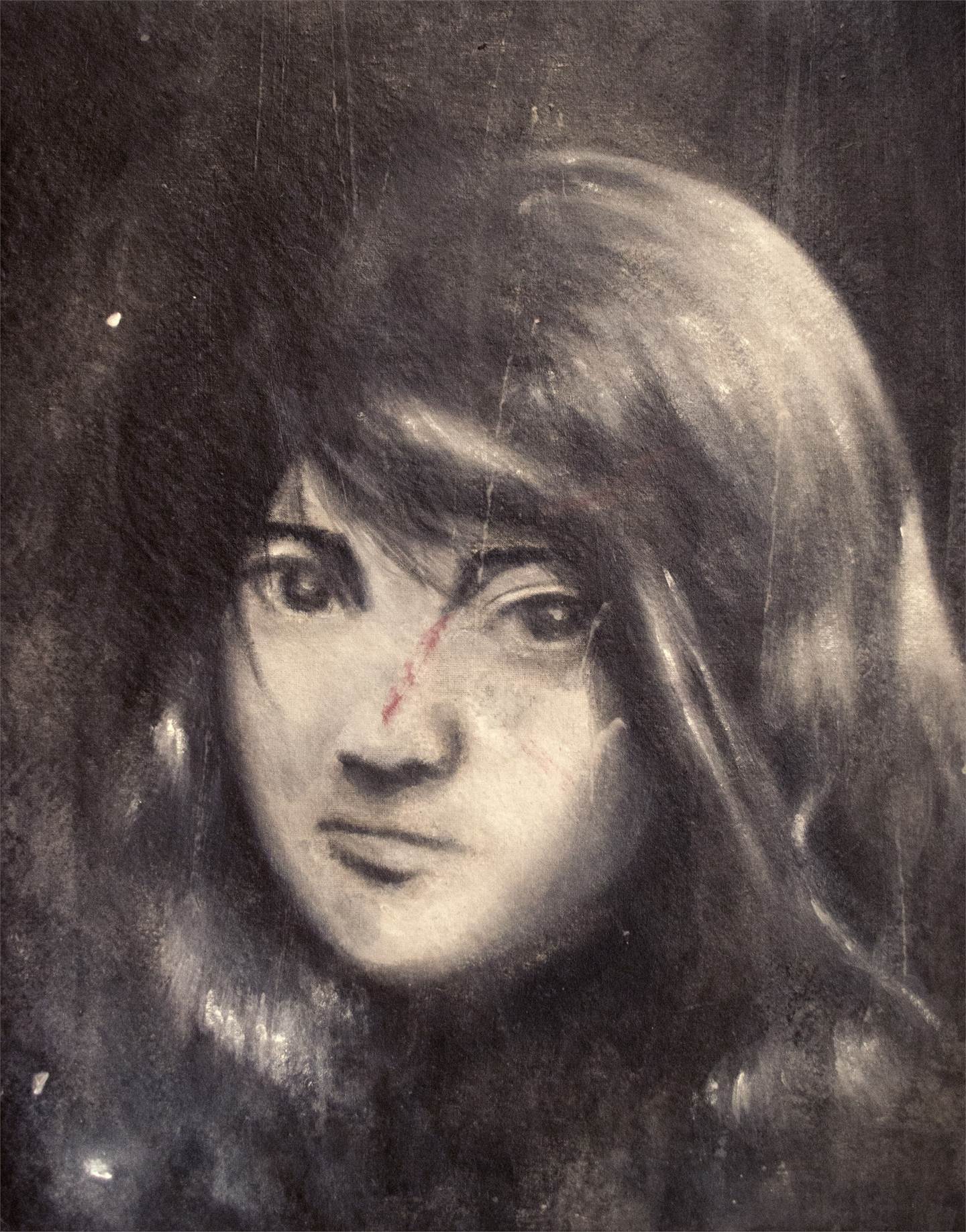 Portrait of an anonymous girl, original Minimaliste Acrylique La peinture par Qiao Xi