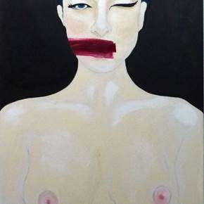 Silêncio carmim, original Figura humana Acrílico Pintura de Joana M Lopes