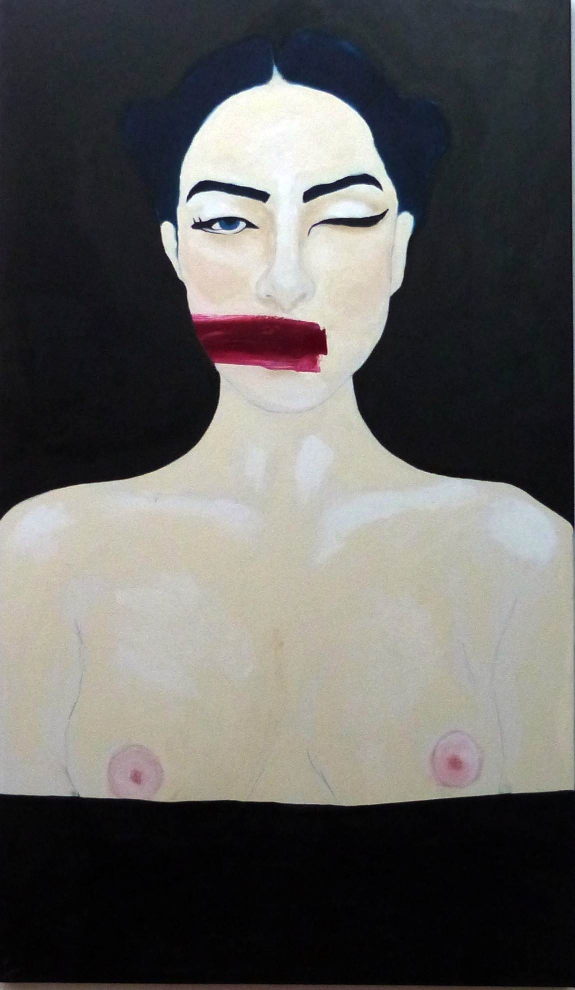 Silêncio carmim, original Figura humana Acrílico Pintura de Joana M Lopes