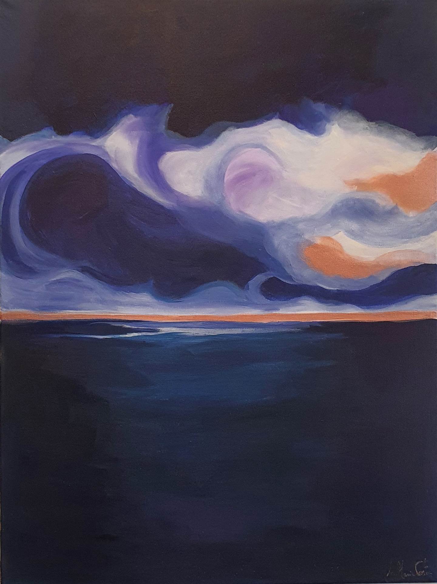 Esmagadora vastidão- série da Exposição A representação da Paisagem como ponte para a sensação do sublime , original Portrait Acrylique La peinture par Ana Maria Costa