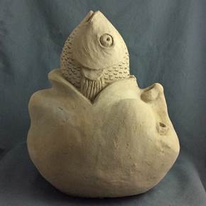 By the mouth dies the fish, original Figure humaine Céramique Sculpture par Sandra Borges