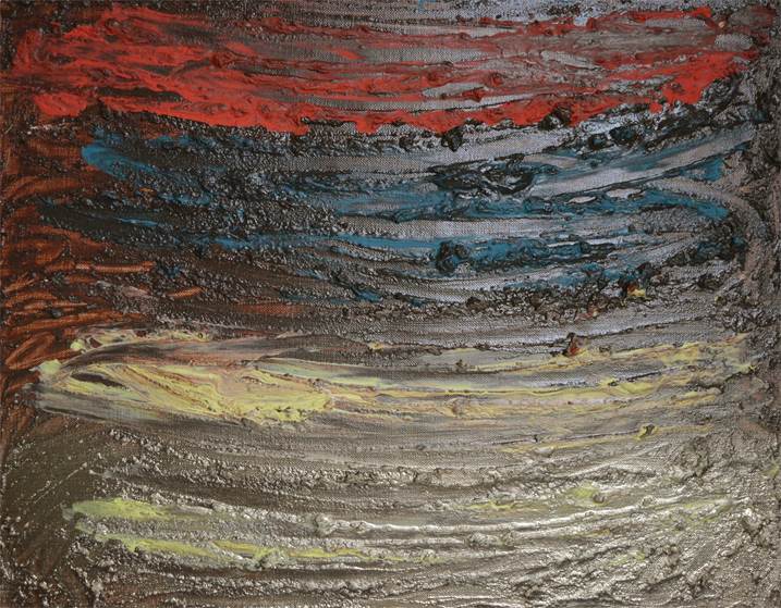 Color Mountain, original Abstract Mixed Technique Painting by Andrei Autumn