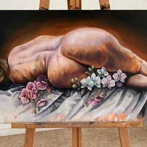 Naked Portraits VI, original Body Oil Painting by Daniela Guerreiro