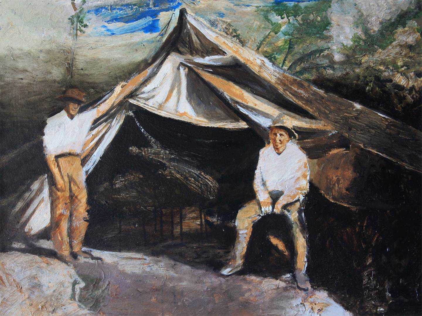Fundos buracos, o capeado e o incognoscível , original   Painting by Ludgero Almeida