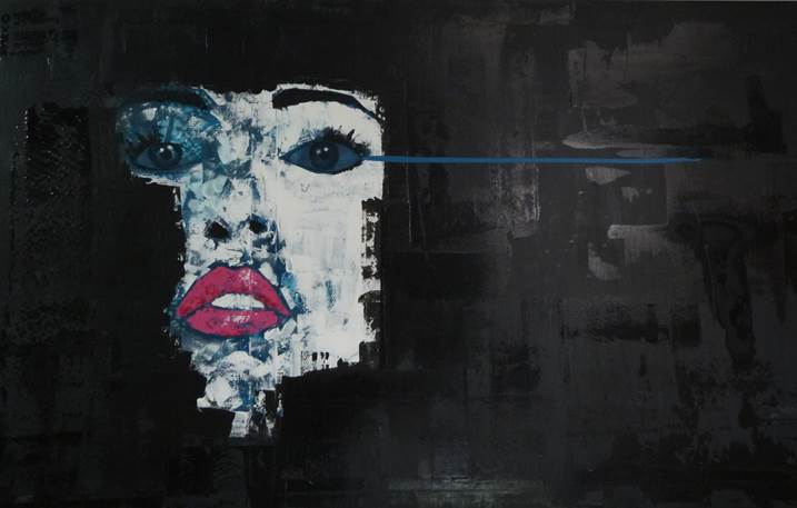 Chador negro – Lágrima azul, original Mujer 0 Pintura de Joana M Lopes