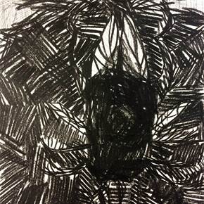 15. Tenho uma mosca no cabelo, Desenho e Ilustração Carvão Figura Humana original por Hugo Castilho