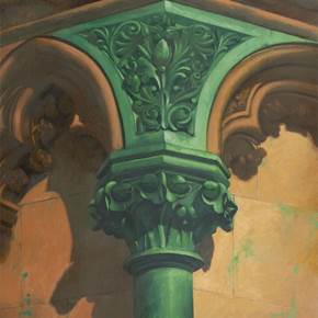 Capitel verde, original Landscape Oil Painting by Juan Manuel Álvarez Cebrián