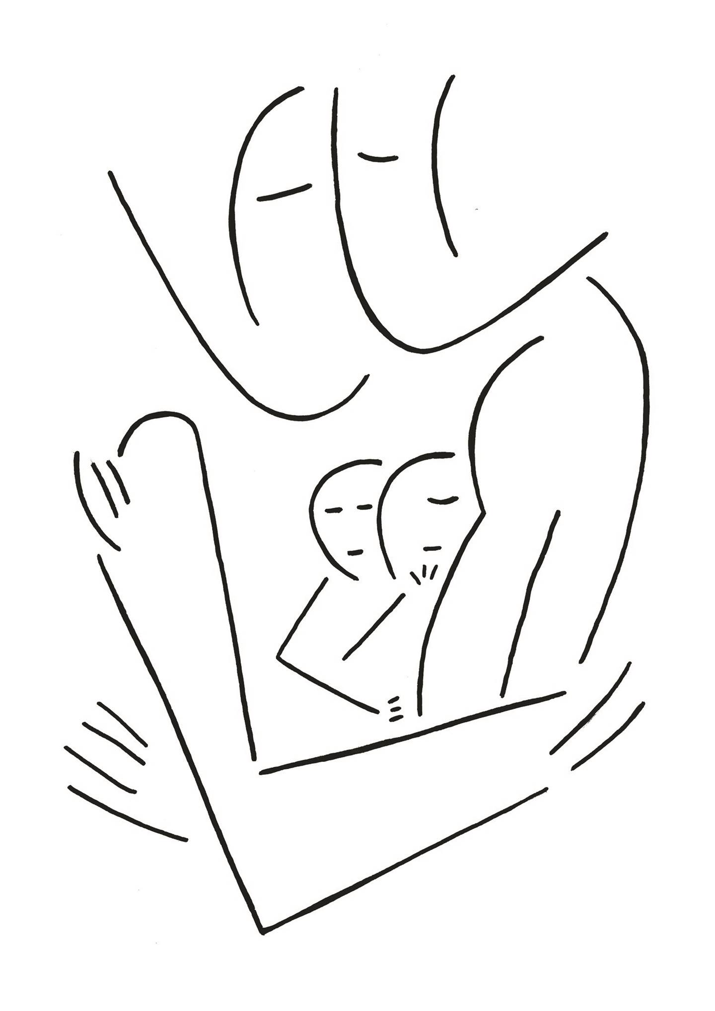 Família II, original Human Figure Paper Drawing and Illustration by Inês  Sousa Cardoso