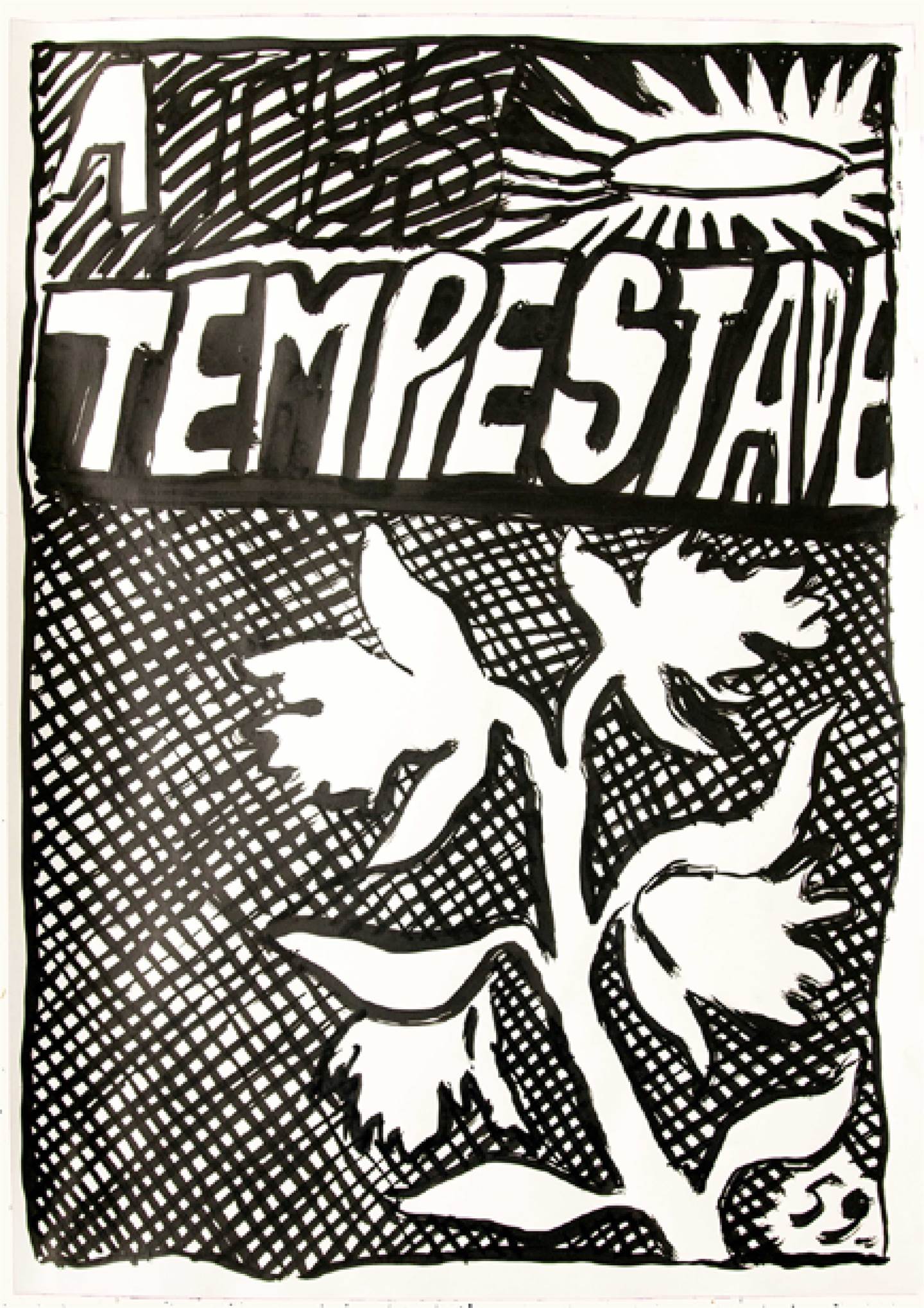 Tempestade 59, original Avant-garde Encre La peinture par Francisco Vidal