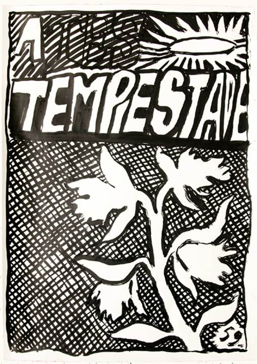 Tempestade 59, original Avant-Garde Ink Painting by Francisco Vidal