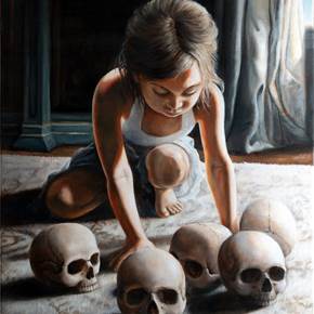 "Just a Game", original Landscape Oil Painting by Ellaya Yefymova