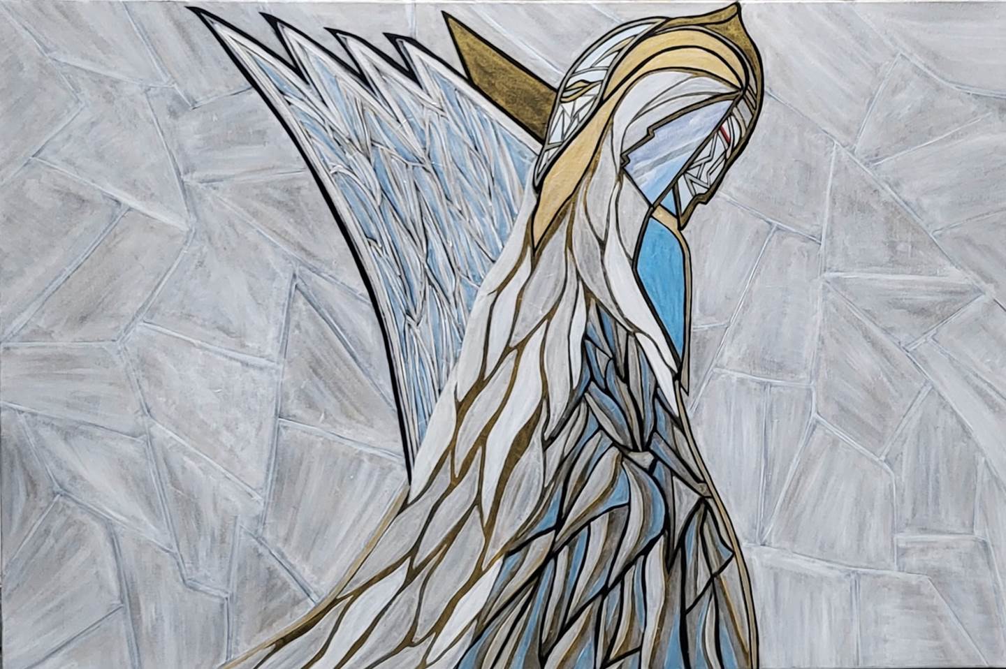 O anjo do Caminho, original Religión Acrílico Pintura de Miguel  Mendel