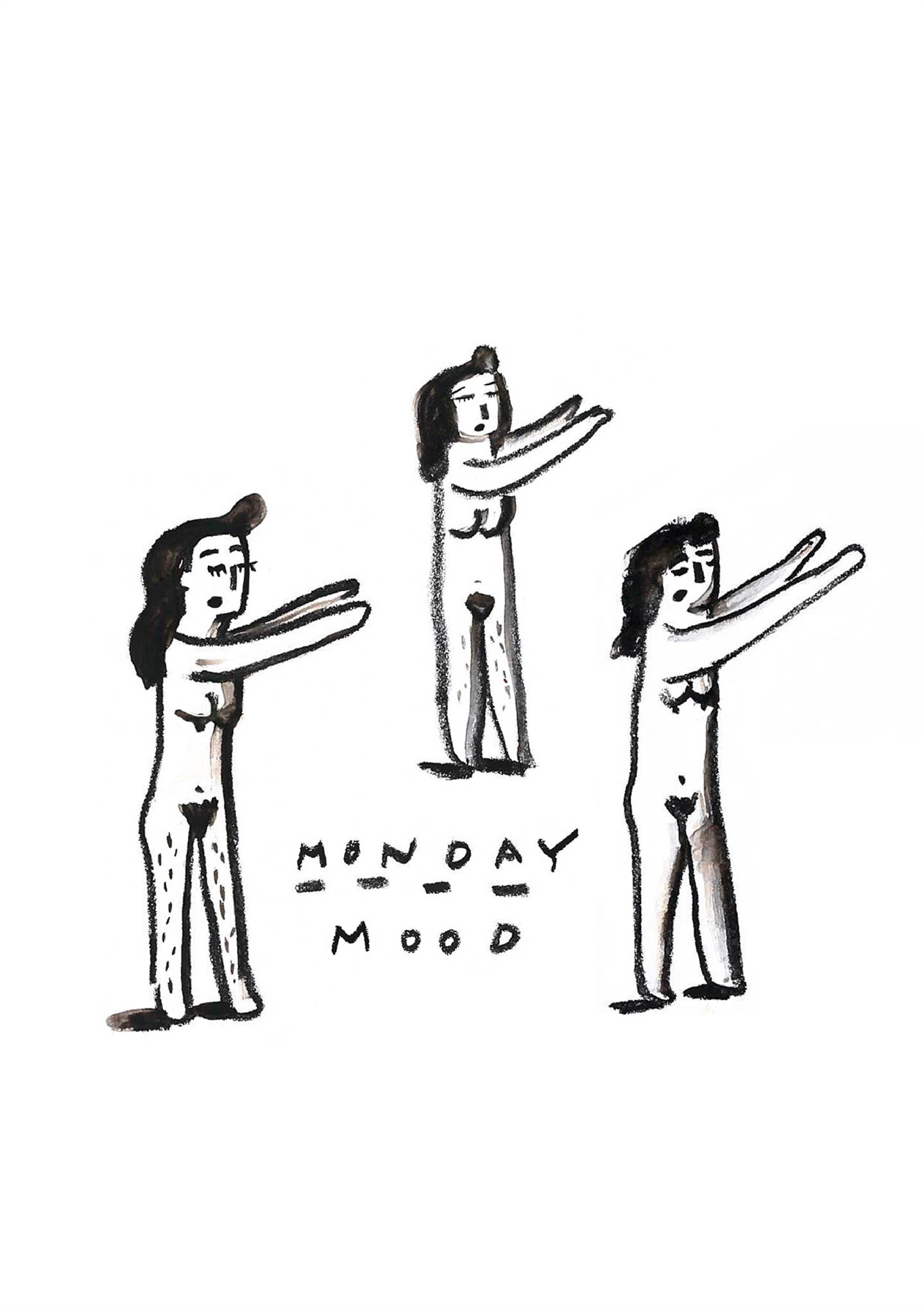 Monday Mood, original Cuerpo Digital Dibujo e Ilustración de Shut Up  Claudia