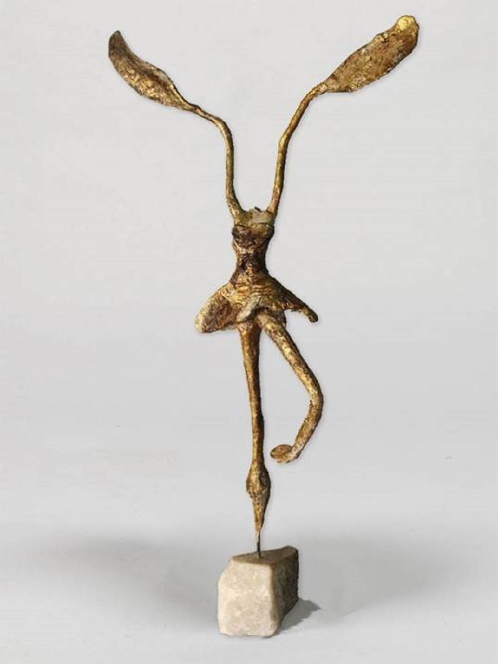 Woman Bird, original Avant-Garde Mixed Technique Sculpture by Helena de Medeiros