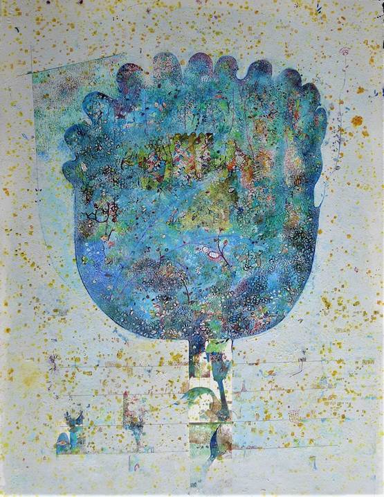A Árvore da Cartuxa, original Resumen Acuarela Pintura de Ana Maria Pintora