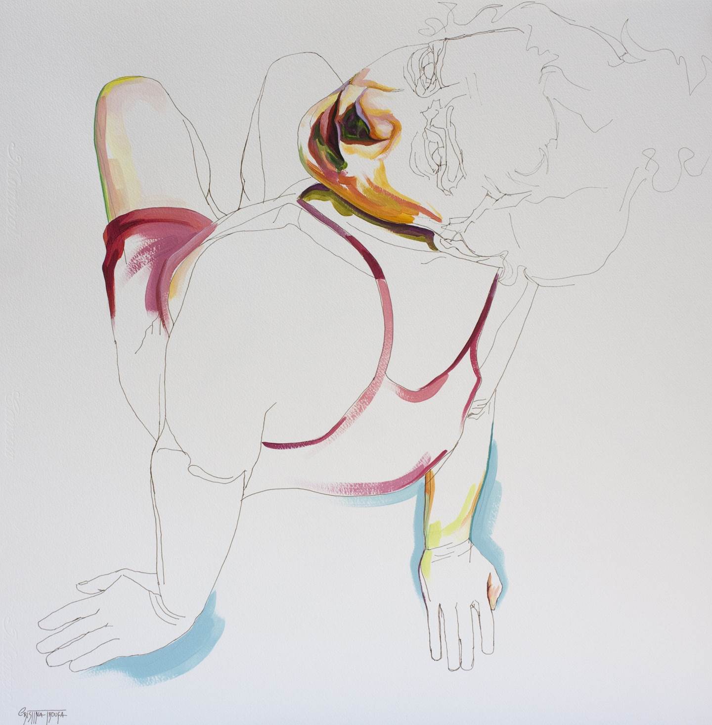 Exercício #2, original Body Acrylic Drawing and Illustration by Cristina  Troufa