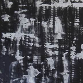 Sem título #5, original B&W Mixed Technique Painting by Anabela Rodrigues