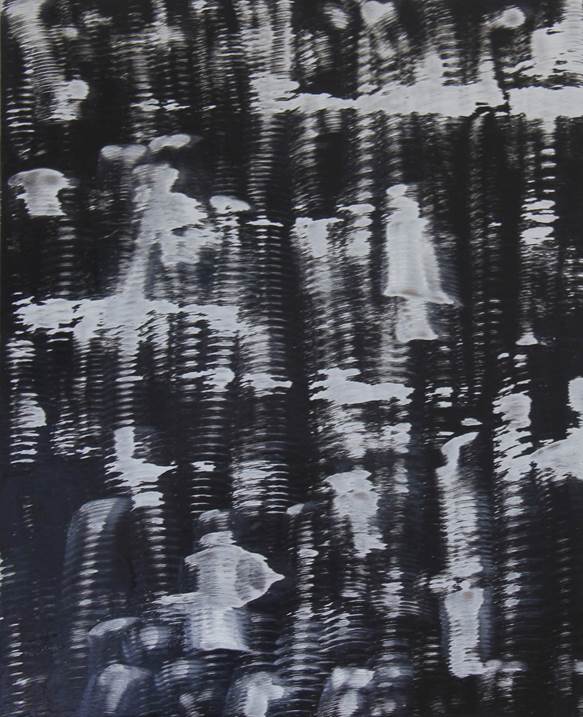 Sem título #5, original B&W Mixed Technique Painting by Anabela Rodrigues