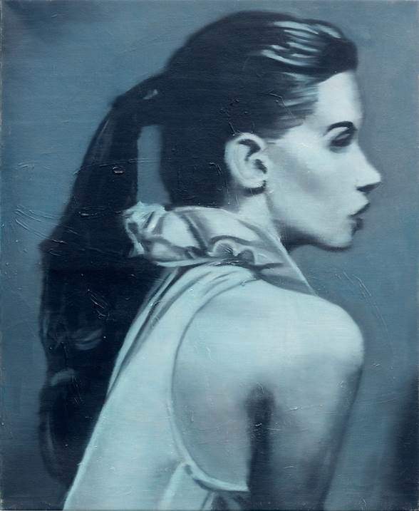 Jeune fille de profil, original Human Figure Oil Painting by Ricardo Gonçalves