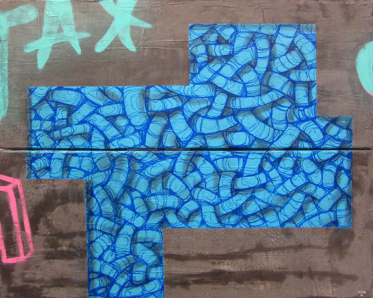 Alma azul, original Abstract Canvas Painting by Gonçalo MAR